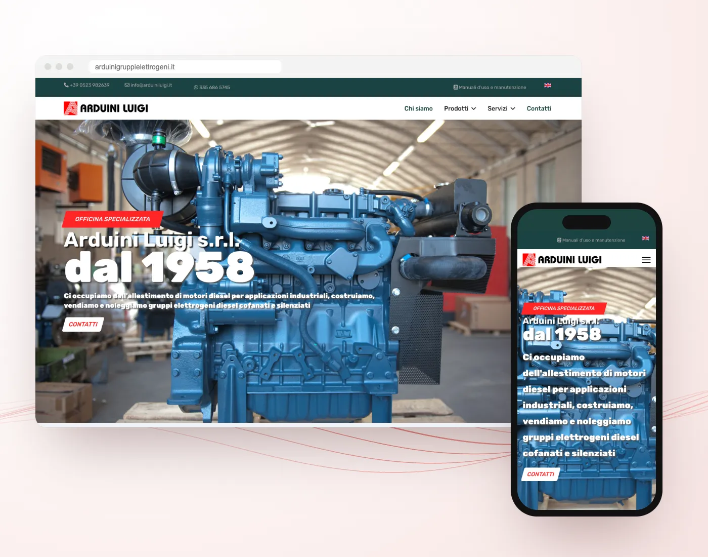 Il sito di Arduini Luigi, motori diesel e gruppi elettrogeni, realizzato da GoticoWeb